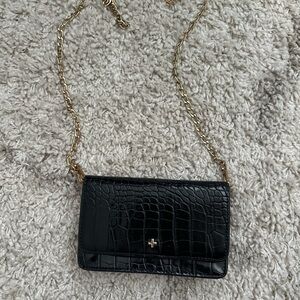 Peta + Jane Crossbody Purse Black Croc